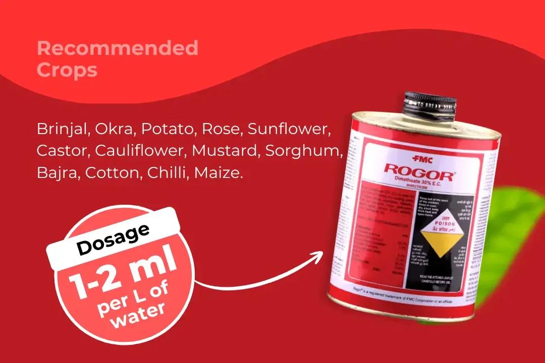 Rogor Insecticide Dosage Per Litre And Recommended Crops